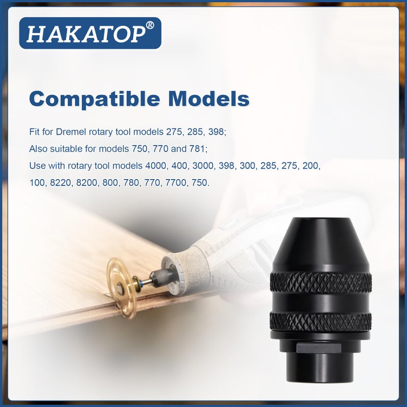 HAKATOP 2Pcs Multi Quick Change Keyless Chuck Replacement for Dremel 4486 Rotary Tools 3000 4000 7700 8200 - Image 4